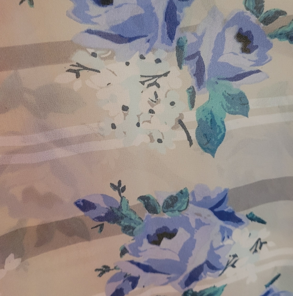 Torrid 1 Floral Print Women's Top - Blue and White - Picture 7 of 9